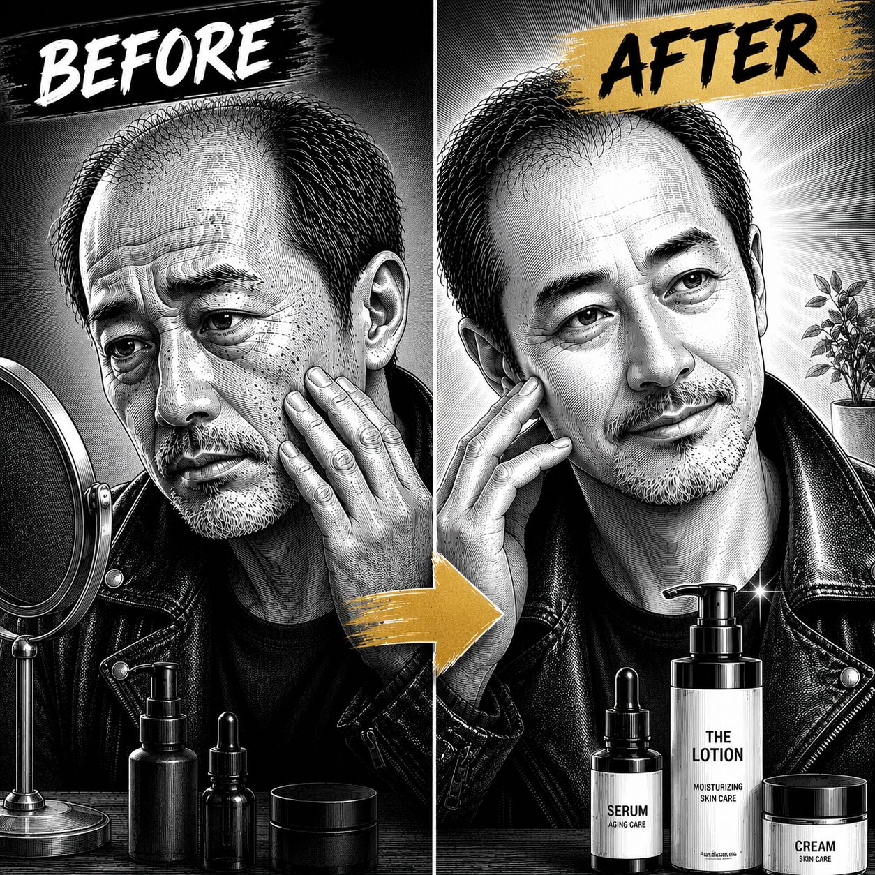 60代メンズ Before/After スキンケア効果